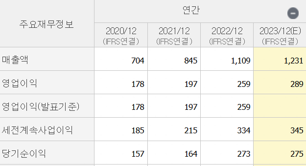 케아이엔엑스 주가 전망 : 주요재무정보